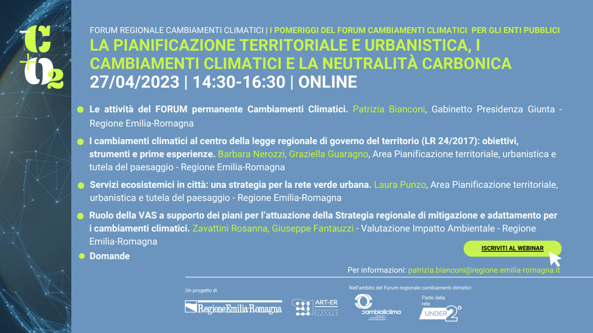 La pianificazione territoriale e urbanistica, i cambiamenti climatici e la neutralità carbonica